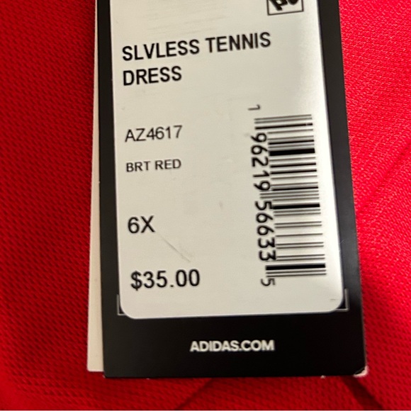 Adidas Red Sleeveless Tennis Dress Retail $35 - Picture 5 of 5